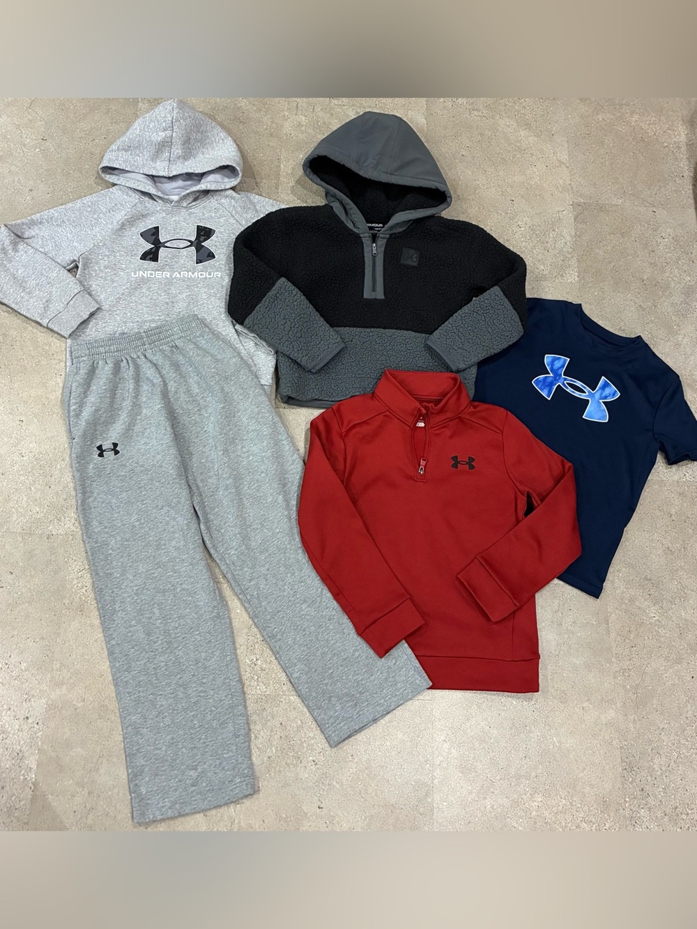 Boys UNDER ARMOUR Sweatshirts..Sherpa Jacket..Sweatpants & Shirt Lot, sz Small